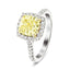 Certified Yellow Diamond Cushion Engagement Ring 0.80ct Ring in Platinum - All Diamond