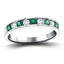 Channel Emerald & Diamond Half Eternity Ring 0.85ct 18k White Gold - All Diamond