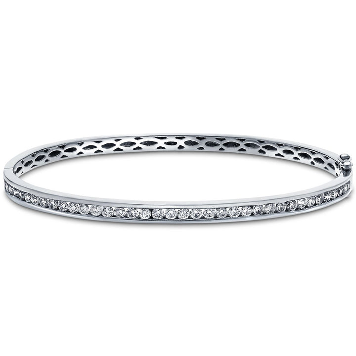 Channel Set Diamond Bangle 0.60ct G/SI Diamond in 18k White Gold