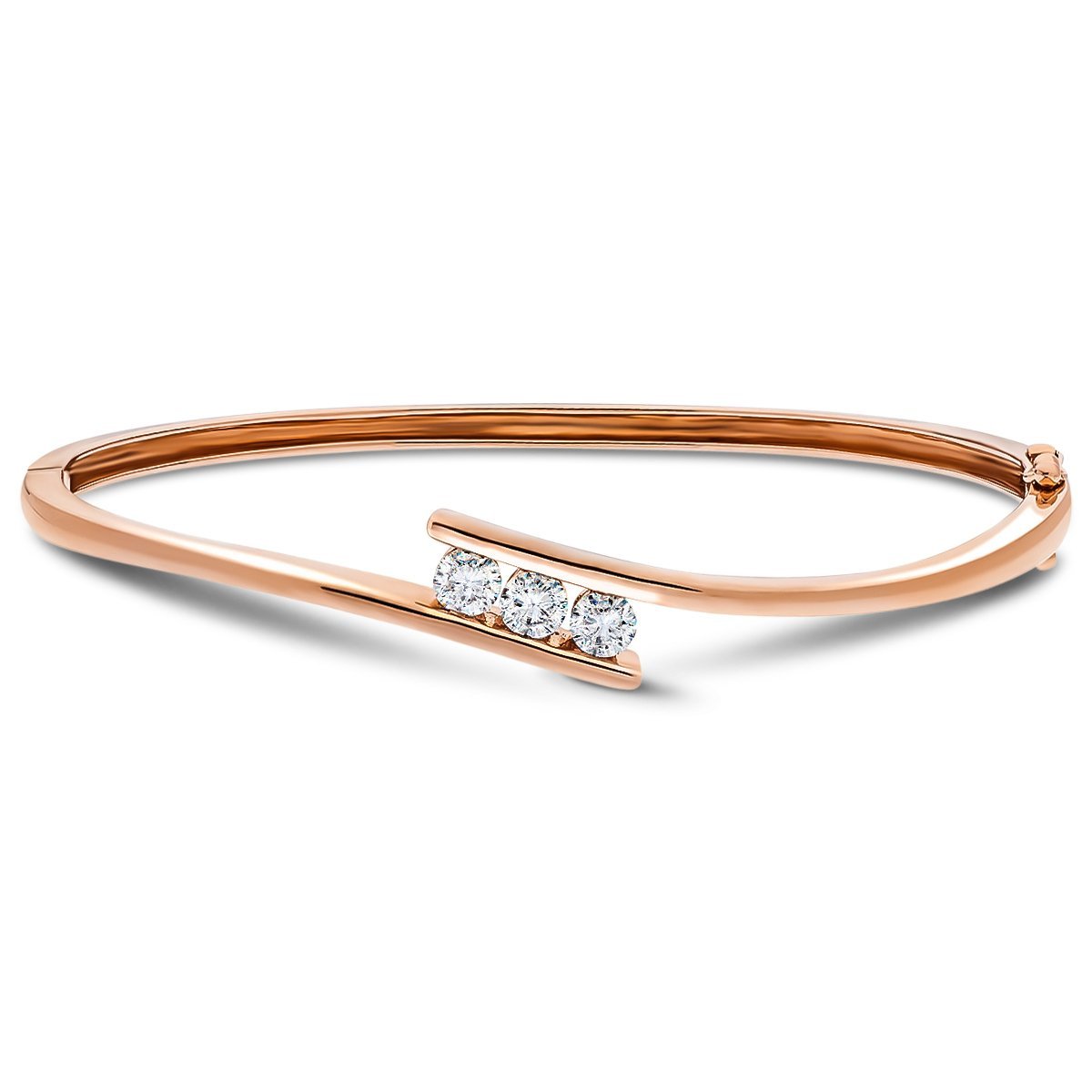 Channel Set Diamond Bangle 0.75ct G/SI Diamond in 18k Rose Gold - All Diamond