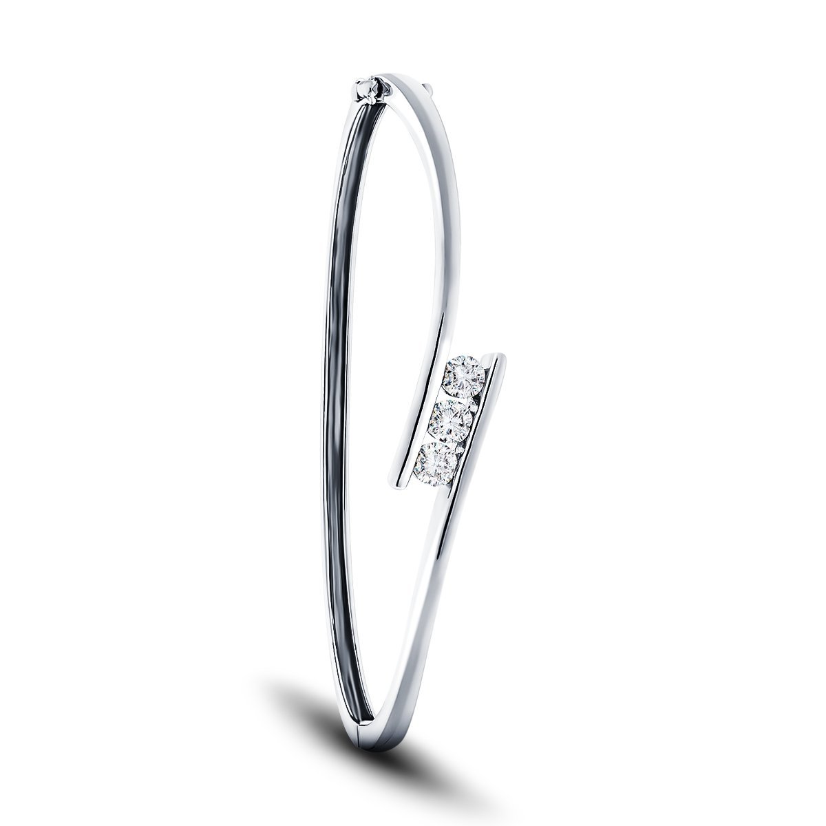 Channel Set Diamond Bangle 0.75ct G/SI Diamond in 18k White Gold - All Diamond