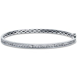 Channel Set Diamond Bangle 1.50ct G/SI Diamond in 18k White Gold - All Diamond