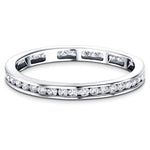 Channel Set Full Eternity Diamond Ring 0.50ct 18k White Gold 2.5mm - All Diamond