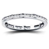 Channel Set Full Eternity Diamond Ring 0.50ct 18k White Gold 2.5mm - All Diamond