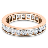 Channel Set Full Eternity Diamond Ring 1.50ct 18k Rose Gold 3.5mm - All Diamond