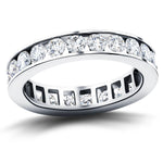 Channel Set Full Eternity Diamond Ring 1.50ct 18k White Gold 3.5mm - All Diamond