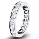 Channel Set Full Eternity Diamond Ring 1.50ct 18k White Gold 3.5mm - All Diamond