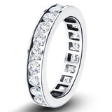 Channel Set Full Eternity Diamond Ring 1.50ct in Platinum 3.5mm - All Diamond