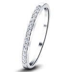 Channel Set Half Eternity Ring 0.15ct G/SI Diamonds in Platinum - All Diamond