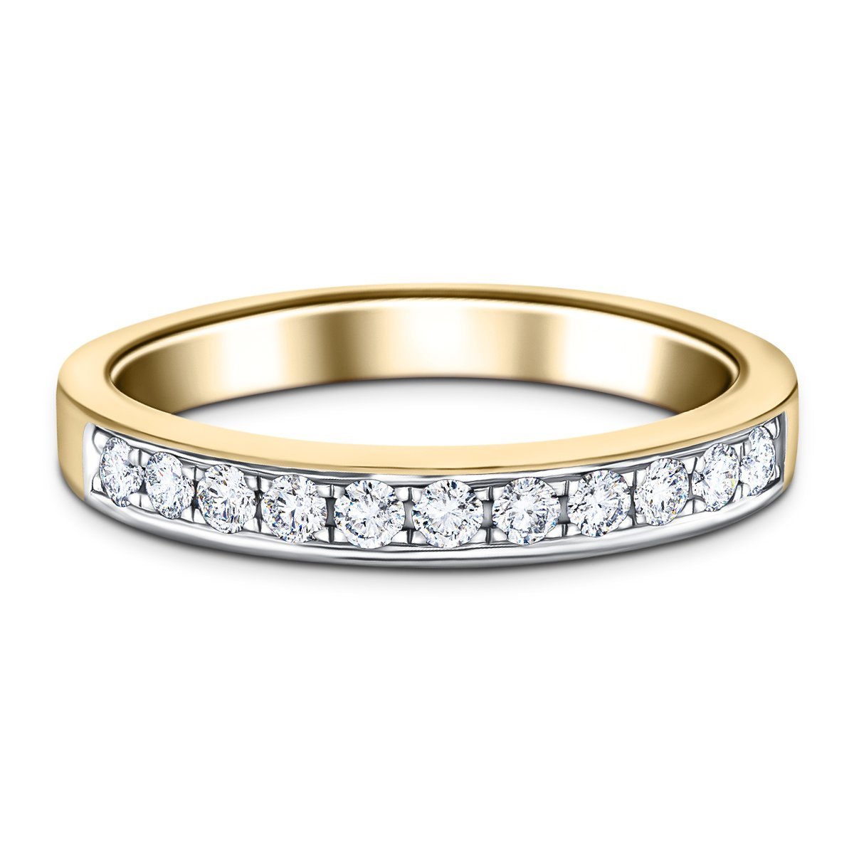Channel Set Half Eternity Ring 0.25ct G/SI Diamonds in 18k Yellow Gold - All Diamond