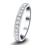 Channel Set Half Eternity Ring 0.25ct G/SI Diamonds in Platinum - All Diamond