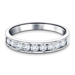 Channel Set Half Eternity Ring 0.25ct G/SI in 18k White Gold 2.7mm - All Diamond