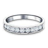 Channel Set Half Eternity Ring 0.25ct G/SI in 18k White Gold 2.7mm - All Diamond