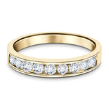 Channel Set Half Eternity Ring 0.25ct G/SI in 18k Yellow Gold 2.7mm - All Diamond