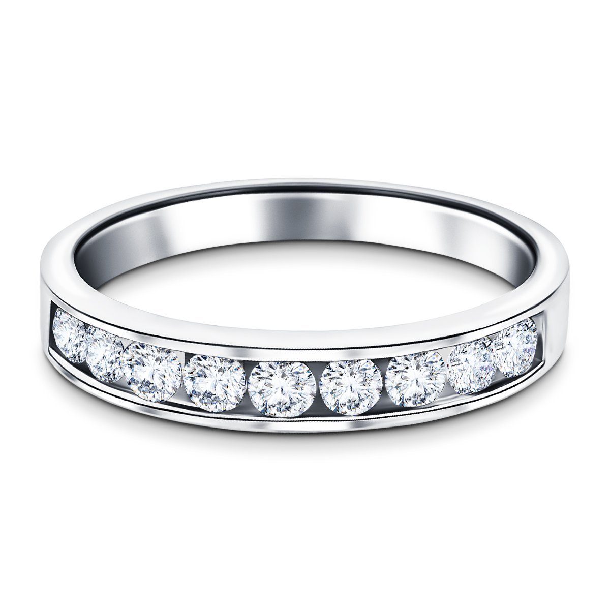 Channel Set Half Eternity Ring 0.25ct G/SI in Platinum 2.7mm - All Diamond