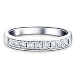 Channel Set Half Eternity Ring 0.35ct G/SI Diamonds in 18k White Gold - All Diamond