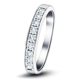 Channel Set Half Eternity Ring 0.35ct G/SI Diamonds in 18k White Gold - All Diamond