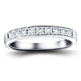 Channel Set Half Eternity Ring 0.35ct G/SI Diamonds in 18k White Gold - All Diamond