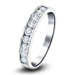 Channel Set Half Eternity Ring 0.50ct G/SI in 18k White Gold 3.4mm - All Diamond