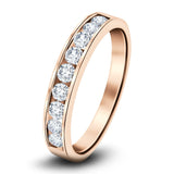 Channel Set Half Eternity Ring 0.50ct G/SI in 9k Rose Gold 3.4mm - All Diamond