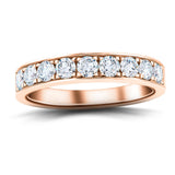 Channel Set Half Eternity Ring 0.75ct G/SI Diamonds in 18k Rose Gold - All Diamond