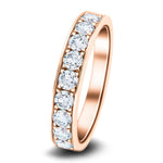 Channel Set Half Eternity Ring 0.75ct G/SI Diamonds in 18k Rose Gold - All Diamond