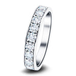 Channel Set Half Eternity Ring 0.75ct G/SI Diamonds in 18k White Gold - All Diamond