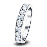Channel Set Half Eternity Ring 0.75ct G/SI Diamonds in 18k White Gold - All Diamond