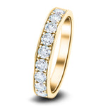 Channel Set Half Eternity Ring 1.00ct G/SI Diamonds in 18k Yellow Gold - All Diamond