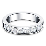 Channel Set Half Eternity Ring 1.00ct G/SI in 18k White Gold 4.5mm - All Diamond