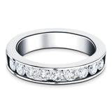 Channel Set Half Eternity Ring 1.00ct G/SI in Platinum 4.5mm - All Diamond