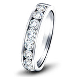 Channel Set Half Eternity Ring 1.50ct G/SI in Platinum 4.5mm - All Diamond