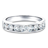 Channel Set Half Eternity Ring 1.50ct G/SI in Platinum 4.5mm - All Diamond