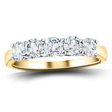 Classic Five Stone Ring with 2.00ct G/SI Quality 18k Yellow Gold - All Diamond