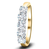 Classic Five Stone Ring with 2.00ct G/SI Quality 18k Yellow Gold - All Diamond