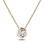 Classic Rub Over Diamond Solitaire Pendant 0.25ct G/SI 18k Rose Gold - All Diamond