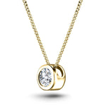 Classic Rub Over Diamond Solitaire Pendant 0.25ct G/SI 18k Yellow Gold - All Diamond