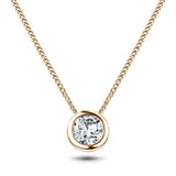 Classic Rub Over Diamond Solitaire Pendant 0.50ct G/SI 18k Rose Gold - All Diamond