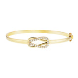 Claw Diamond Bangle 0.55ct G/SI Quality in 9k Yellow Gold - All Diamond