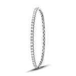 Claw Set Half Diamond Bangle 0.60ct G/SI Diamond in 18k White Gold - All Diamond