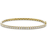 Claw Set Half Diamond Bangle 0.90ct G/SI Diamond in 18k Yellow Gold - All Diamond