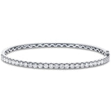 Claw Set Half Diamond Bangle 1.50ct G/SI Diamond in 18k White Gold - All Diamond