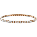 Claw Set Half Diamond Bangle 2.40ct G/SI Diamond in 18k Rose Gold - All Diamond