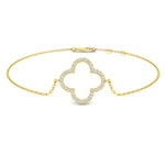 Clover Diamond Bracelet 0.15ct G/SI Quality in 18k Yellow Gold - All Diamond