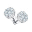 Cluster Diamond Earrings 1.00ct G/SI Quality in 18k White Gold - All Diamond