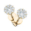 Cluster Earrings 0.75ct G/SI Quality Diamond in 18k Yellow Gold - All Diamond