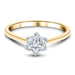 Diamond 0.50ct G/SI Quality 18k Yellow Gold Cluster Ring - All Diamond