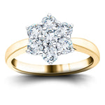 Diamond 1.00ct G/SI Quality 18k Yellow Gold Cluster Ring - All Diamond