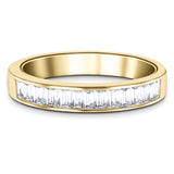 Diamond Baguette Channel Half Eternity Ring 0.25ct 18k Yellow Gold - All Diamond