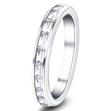 Diamond Baguette Half Eternity Ring 0.40ct G/SI in Platinum 2.3mm - All Diamond